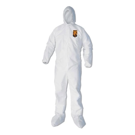 A40 Elastic-Cuff, Ankle, Hood And Boot Coveralls, 4X-Large, White, 25PK